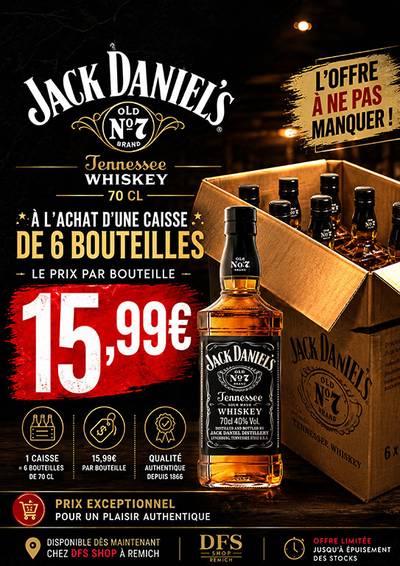Angebotsplakat: Jack Daniel’s Old N°7, Tennessee-Whiskey, 70 cl