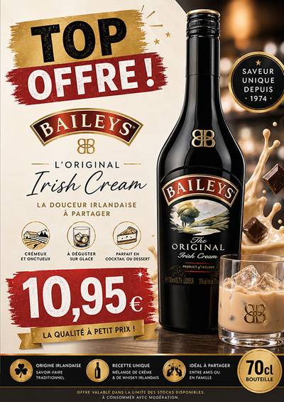 Angebotsplakat: Baileys L’Original, Irische Creme, 70 cl