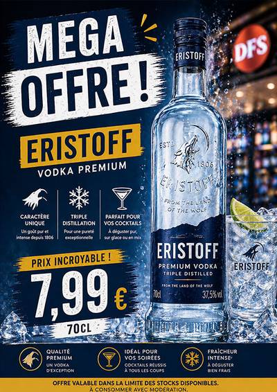 Angebotsplakat: ERISTOFF, Wodka, 70 cl