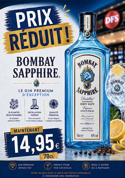 Angebotsplakat: Bombay Sapphire, Gin, 70 cl