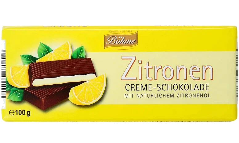 Böhme Zitrone Creme Schokolade 100g