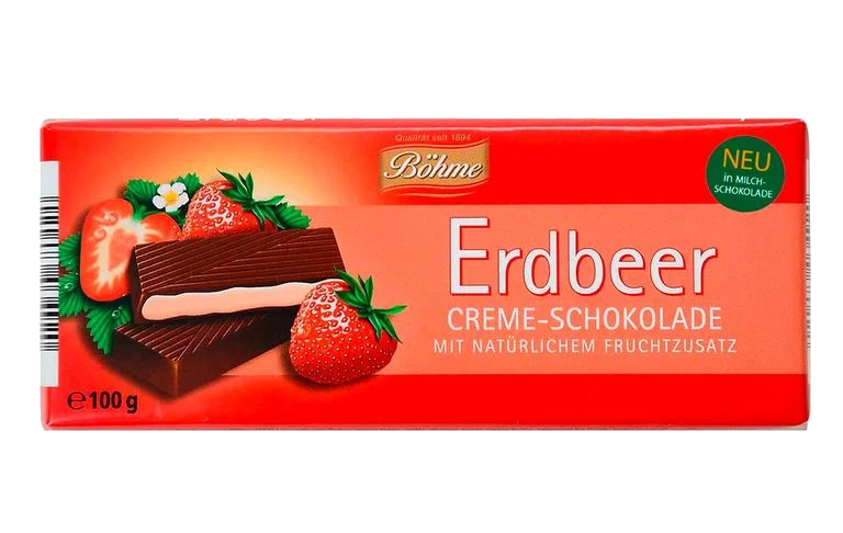 Böhme Erdbeer Creme Schokolade 100g