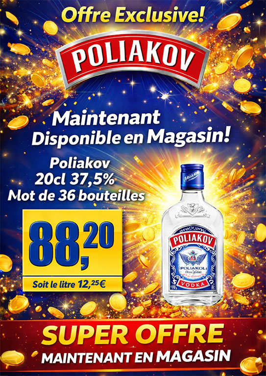 Poliakov · 20 cl · 37,5 % · 36 bouteilles · 88,20 € par lot