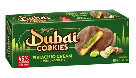 Bergen Dubai Cookies Creme Pistache Choc Au Lait 96g