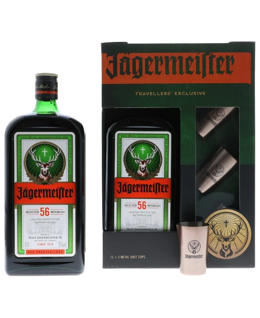 Jagermeister + 3 Shotglasses 100 cl