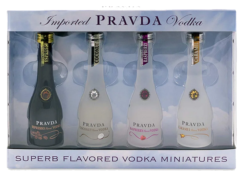 Pravda Vodka 4er Set Swarovski Edition 20 cl