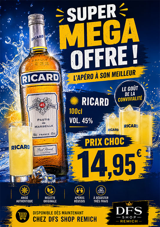 RICARD · 100 cl · 45 % · 14,95 €