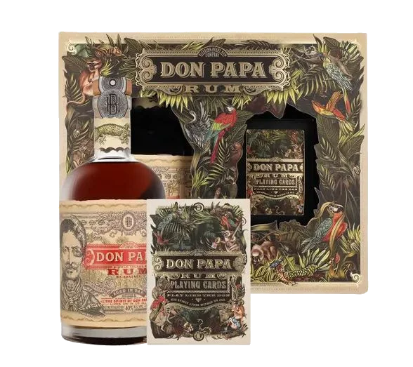 Don Papa Single Island Rum + Playing Cards Giftset 70 cl