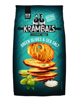 Krambals Bruschetta Green Olives & Sea Salt 70g
